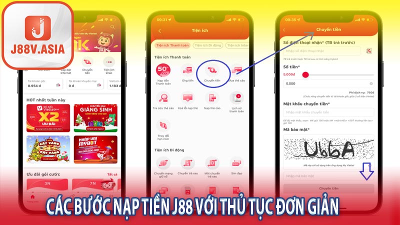 Các bước nạp tiền J88 với thủ tục đơn giản